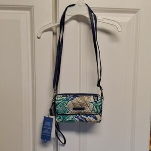 Vera Bradley Blue and Green Patterned Crossbody Bag